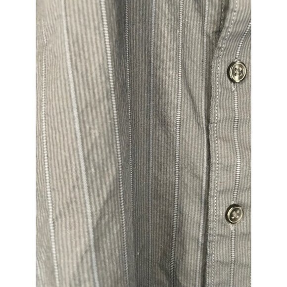 APT.‎ 9 Premier Flex Mens Black Pinstripe Slim Fit Long Sleeve Dress Shirt - Picture 4 of 4